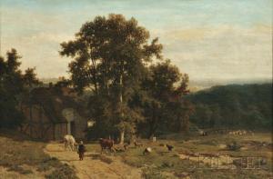 KEELHOFF Frans 1820-1893,Pastoral View, Near Limbourg,1864,Skinner US 2016-01-09