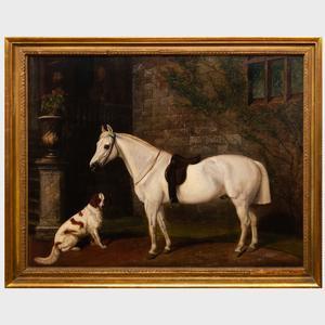 KEELING E.J 1856-1873,Horse and Spaniel,1868,Stair Galleries US 2021-09-23