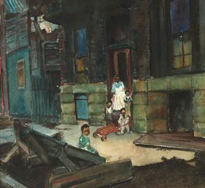 KEENAN Frank 1900-1900,Children Playing on a Tenement Stoop,1950,Treadway US 2004-05-23