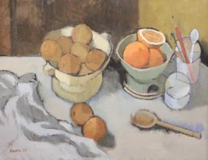 KEENE Arthur 1930-2013,Still life of oranges and a pencil pot,1999,Tennant's GB 2024-01-05