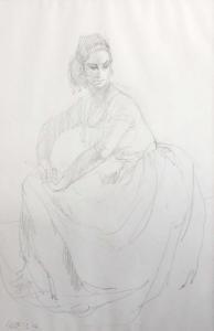 KEENE Arthur 1930-2013,Study of a seated female figure,1986,Tennant's GB 2024-02-09