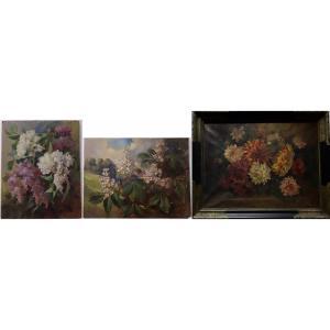 KEENE CALEB 1862-1954,WHITE & PURPLE FLOWERS,Waddington's CA 2022-11-17