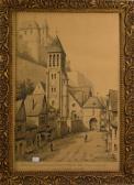 KEGELJAN Frans 1847-1920,Collégiale Notre-Dame au moyen-âge,Rops BE 2016-01-31