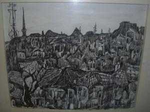 KEHNEMUYI ZERRIN 1936,Town scene with various houses, a church spire ri,Moore Allen & Innocent 2009-04-17