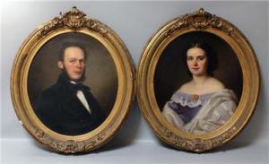 KEIL Friedrich 1813-1875,Pendants: Bildnis einer Dame bzw,1863,Reiner Dannenberg DE 2019-09-12