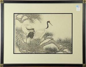 KEINEN Imao 1845-1924,Crane on the Pine Tree,Clars Auction Gallery US 2015-02-21