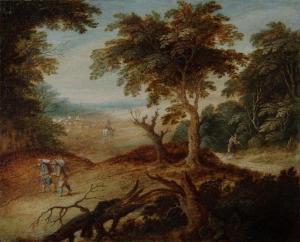 KEIRINCX Alexander 1600-1652,Landscape with strollers at the fringe of the wood,Bernaerts 2009-12-14