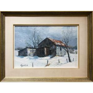 KEIRSTEAD James Lorimer 1932-2020,UNTITLED (OLD BARN IN WINTER),Waddington's CA 2023-12-14