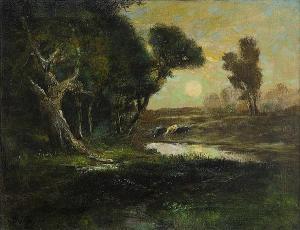 KEITH William 1838-1911,Cattle Watering at Sunset,Clars Auction Gallery US 2014-11-16