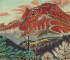 KEIZO Koyama 1897-1987,Mt. Asama in Sunrise,Mainichi Auction JP 2023-04-29