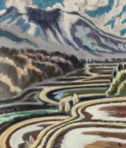 KEIZO Koyama 1897-1987,Mt. Asama remaining snow,Mainichi Auction JP 2024-02-03