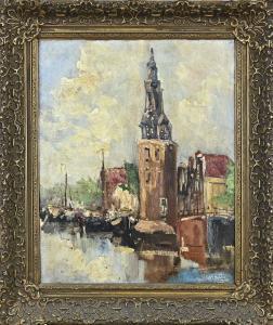 KELDERMAN Jan 1914-1990,Cityscape of Amsterdam,Twents Veilinghuis NL 2023-01-12