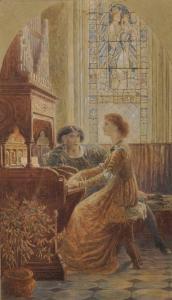 KELL WILLIAM,A Pre-Raphaelite Figure playing an Organ,1881,John Nicholson GB 2018-03-28