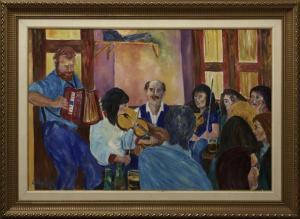 KELLE William J,Musicians Playing in a Pub, 
Galway,1991,New Orleans Auction US 2009-10-10