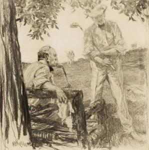 KELLER Arthur Ignatius 1866-1924,Golf Talk,1900,Swann Galleries US 2021-01-28