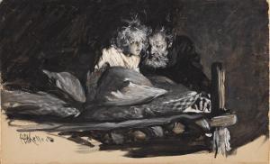 KELLER Arthur Ignatius 1866-1924,Startled,1912,Swann Galleries US 2022-06-09