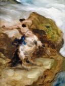 Keller Friedrich 1842-1922,Felsige Landschaft mit Centaur,Nagel DE 2018-02-21