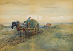 KELLER Henry George 1870-1949,Horse and Wagon,Rachel Davis US 2024-02-10