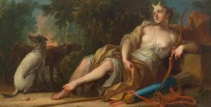 KELLER Johan Hendrik 1692-1765,Diana resting,1737,Galerie Koller CH 2022-09-23
