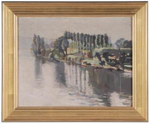 KELLER Maximilian 1880-1959,Cypress Stand by a River,Brunk Auctions US 2016-03-18