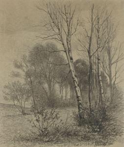 KELLER REUTLINGEN Paul Wilhelm 1854-1920,BIRCH TREES,1906,Hargesheimer Kunstauktionen DE 2022-09-07