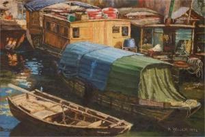 KELLER ROBERT 1889-1968,moored junks,Ewbank Auctions GB 2015-10-22