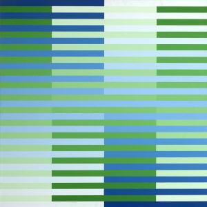 KELLER Roland 1947,Horizontal-vertikal, blau-grün. 1974,1974,Neumeister DE 2006-10-09
