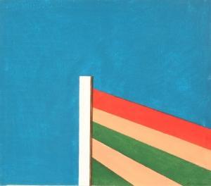 KELLER VENTON Edwin 1930-1990,Colored Stripes on blue,1990,Von Zengen DE 2007-06-15
