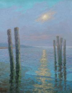 KELLY CLAY 1874,COUCHER DE SOLEIL SUR LE LAC,Sloans & Kenyon US 2010-07-28