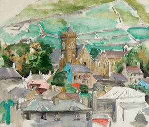KELLY Frances 1908-2002,VIEW OF ST. MARY'S CHURCH, DINGLE, COUNTY KERRY,Whyte's IE 2023-12-13