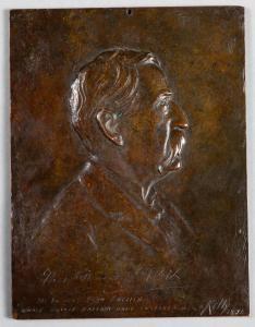 KELLY James Edward 1855-1933,Portrait plaque of Thomas Dunn English,1896,Pook & Pook US 2019-11-01