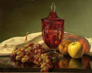 KELLY Joseph 1921,STILL LIFE WITH GRAPES AND APPLES,1971,Sloans & Kenyon US 2004-12-11