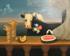 KELLY Juan 1958,Still life with cow and birdies,1991,Bonhams GB 2010-12-19