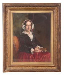 KELLY Robert George,A portrait of the artist's mother depicted half-le,1853,Duke & Son 2022-07-28