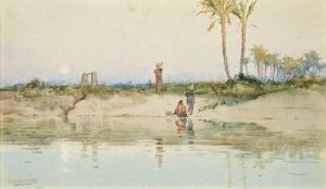 KELLY Robert George Talbot,Water carriers on the banks of the Nile,1912,Christie's 2012-01-10