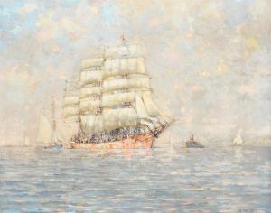 KELSEY Frank 1887-1923,A clipper and other boats in calm waters,Woolley & Wallis GB 2022-05-31