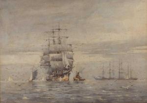 KELSEY Frank 1887-1923,A clipper in full sail with further shipping,Mallams GB 2021-07-07