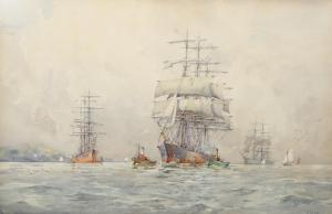 KELSEY Frank 1887-1923,shipping off the coast of Falmouth,Burstow and Hewett GB 2023-07-20