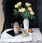 KELSEY Robert 1949,STILL LIFE, ROSES AND COFFEE,Great Western GB 2024-01-17