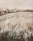 KEMALI Mehdi,stylised village scene across a field,John Nicholson GB 2021-06-23