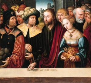 KEMMER Johann 1495,Christ and the Adultress,Christie's GB 2000-07-07