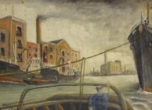 KENDALL F.H,shipping scene on The Thames 1964,Burstow and Hewett GB 2019-09-18