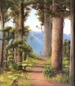 KENDON Bessie 1880-1984,Giant Kauri trees,1975,International Art Centre NZ 2020-09-30