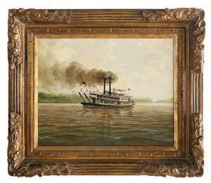 KENDRICK III JAMES L,Natchez Steamboat on the Mississippi,1977,New Orleans Auction 2021-06-05
