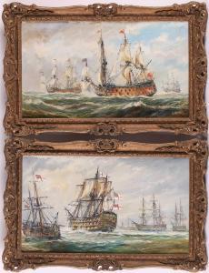 Kennedy Andrew F 1800-1800,HMS Victory, flanked by other ships,Dawson's Auctioneers GB 2022-03-31