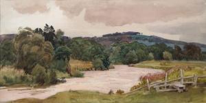 KENNEDY Cedric J 1898-1968,River and stile,1934,Rosebery's GB 2017-03-29
