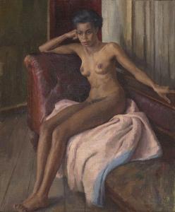 KENNEDY 1900-1900,Female nude, seated full-length on a sofa,20th century,Rosebery's GB 2021-11-18