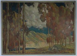KENNEDY Norman,Country house and mountain view through the trees,1924,CRN Auctions 2015-04-26
