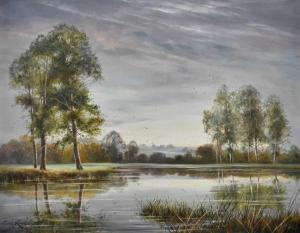 KENNEDY Thomas 1900-1982,lake scene near Chingford,Halls GB 2022-03-09
