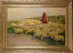 KENNEDY William 1860-1918,Oeuvre orientaliste berger marocain et ses moutons,Monsantic BE 2024-02-18